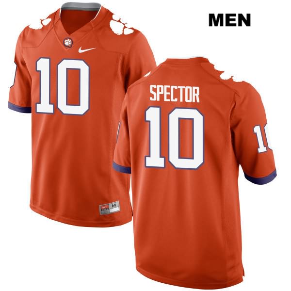 Men's Clemson Tigers #10 Baylon Spector Stitched Orange Authentic Nike NCAA College Football Jersey XPG4646LY